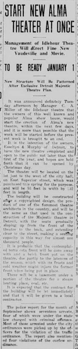 Strand Theatre - OCT 9 1919 OPENING ANNOUNCEMENT